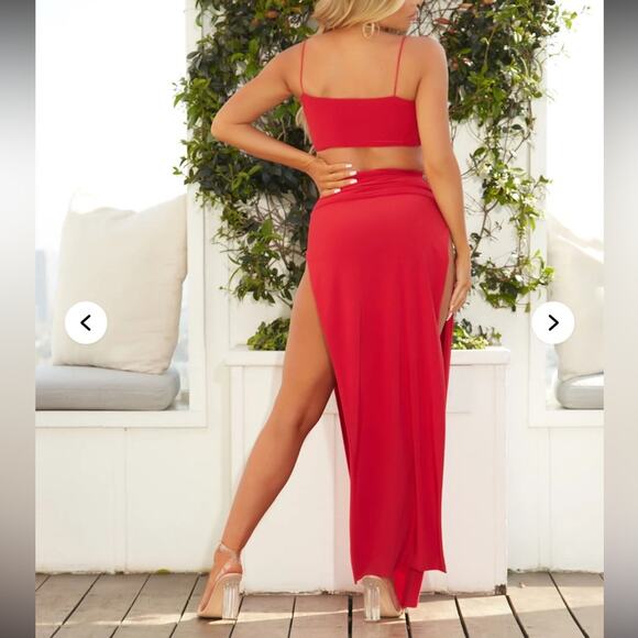 Fashion Nova Vibrant Red Maxi Skirt - Picture 3 of 10